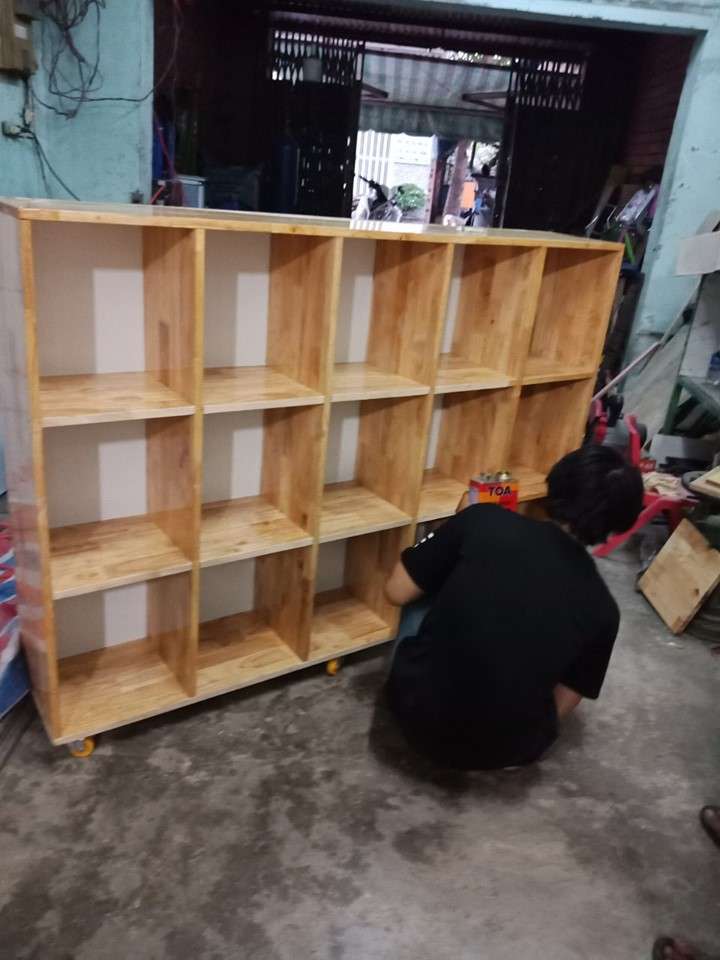 Kệ cặp gỗ cao su BB3034